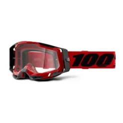 Masque 100 % Racecraft 2 Noir Rouge Avec Verres Noir Clair