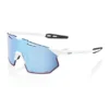 Lunettes 100% Hypercraft SQ Blanc Soft Tact Avec Verre à Effet Miroir HiPER Bleu