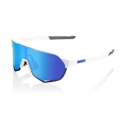 Lunettes 100% S2 Blanc Mat Avec Verre à Effet Miroir HiPER Bleu