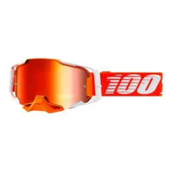 Masque 100% Armega Rouge Orangé Avec Verre à Effet Miroir Rouge