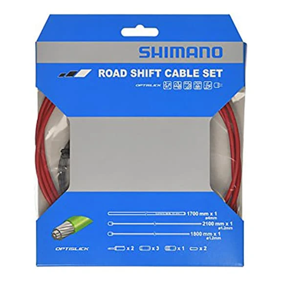 Kit De Câble Et Manchons De Rechange Shimano Optislick Rouge 1 Kit De Câble Et Manchons De Rechange Shimano Optislick Rouge