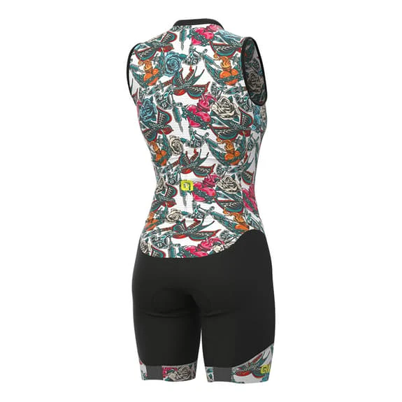 ALE Combinaison Complète Alé PRR Tattoo Court Blanc Multicolore Femme 2 ALE Combinaison Complète Alé PRR Tattoo Court Blanc Multicolore Femme – Image 2