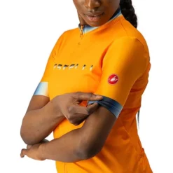 Maillot Castelli Gradient Manche Courte Orange Brillant Bleu Clair Femme 9 Maillot Castelli Gradient Manche Courte Orange Brillant Bleu Clair Femme -Pieces Velo Magasin ca 4521050 854 004