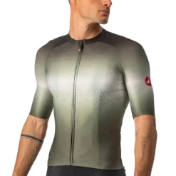 Maillot Castelli Aero Race 6.0 Rosso Corsa Manche Courte Vert Gris Argenté -Pieces Velo Magasin ca 4522014 075 004