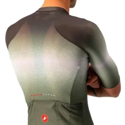 Maillot Castelli Aero Race 6.0 Rosso Corsa Manche Courte Vert Gris Argenté -Pieces Velo Magasin ca 4522014 075 006