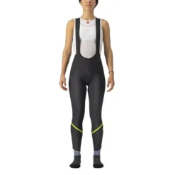 Cuissard Long Castelli Velocissima Drop Tail Noir Vert Lime électrique Femme