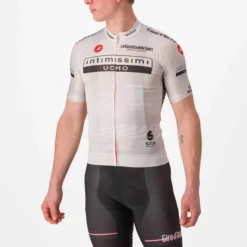 Castelli Maillot Blanc Giro D'Italia 2023 Race Rosso Corsa Manche Courte -Pieces Velo Magasin ca 9510601 001 003