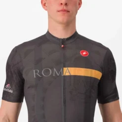 Castelli Maillot Giro D'Italia 2023 Roma Manche Courte Gris Anthracite Orange -Pieces Velo Magasin ca 9510604 009 005