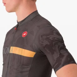 Castelli Maillot Giro D'Italia 2023 Roma Manche Courte Gris Anthracite Orange -Pieces Velo Magasin ca 9510604 009 006