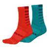 Chaussettes Endura Stripe Coolmax Bleu Rouge (2 Paires) Femme
