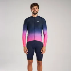 Maillot Finisseur Core Thermal Gradient Manche Longue Rose Bleu -Pieces Velo Magasin fns c133fw2107 04 101