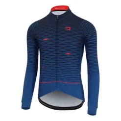 Maillot Finisseur Core Thermal Rhombus Manche Longue Bleu Rouge
