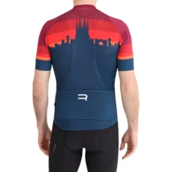 Maillot Finisseur Core Barcelona Manche Courte Bleu Rouge Rubis -Pieces Velo Magasin fns c133ss2014 01 152
