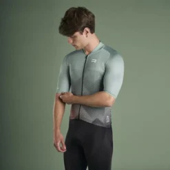 Maillot Finisseur Core Recycled Squares Manche Courte Bleu Clair -Pieces Velo Magasin fns c133ss2107 03 013