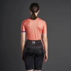 Maillot Finisseur Pro Manche Courte Rouge Saumon Femme -Pieces Velo Magasin fns c133ss2207 04 011q