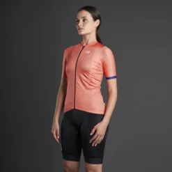 Maillot Finisseur Pro Manche Courte Rouge Saumon Femme -Pieces Velo Magasin fns c133ss2207 04 012
