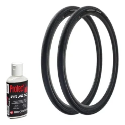 Lot De 2 Pneus Hutchinson Overide 700x38 Tubeless Ready + Liquide Anti-crevaison Protect Air Max 120ml