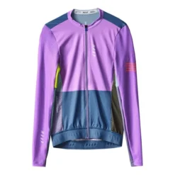 Maillot MAAP Voyage Pro Air Manche Longue Lilas Bleu Femme