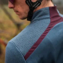 Maillot Rh+ All Road Manche Longue Bleu Mat Bordeaux -Pieces Velo Magasin rh icu0892 589 004