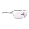 Lunettes Rudy Project Magnus Blanc Brillant Avec Verres Photochromiques ImpactX 2 Laser Lilas