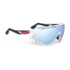 Lunettes Rudy Project Defender Blanc Bleu Rouge Verre RP Optics Multilaser Bleu