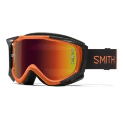 Masque Smith Fuel V2 Noir Orange Avec Verre à Effet Miroir Rouge