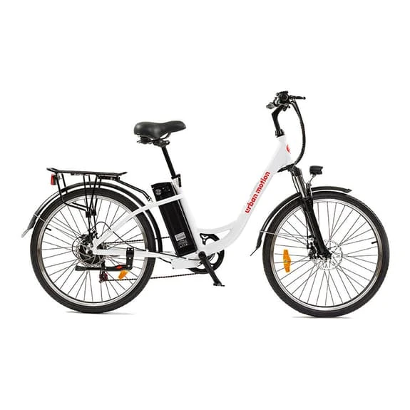 Vélo électrique Urban Motion Touring 26" 36V 10AH Blanc 1 Vélo électrique Urban Motion Touring 26" 36V 10AH Blanc