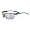 Lunettes Uvex Sportstyle 114 Gris Bleu Marine Mat Avec Verres à Effet Miroir Argenté